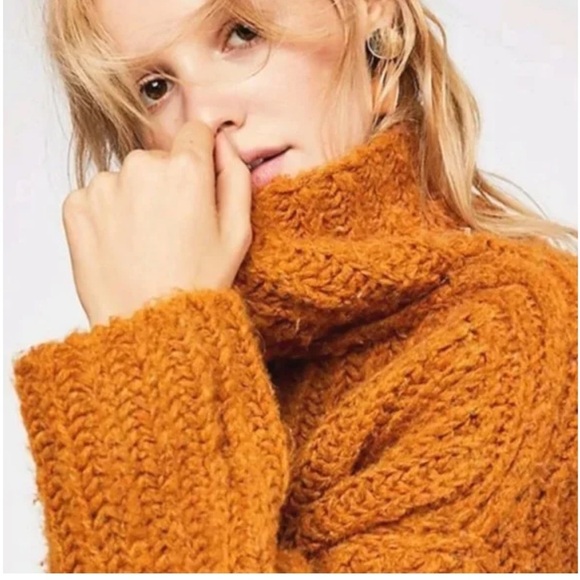 Free People Fluffy Fox Woven Pullover Turtleneck Sweater - Picture 4 of 10